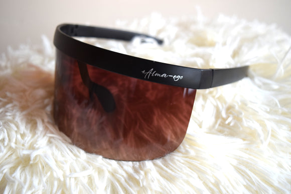 Fashion Sunglasses Black Frame with Brown Lens