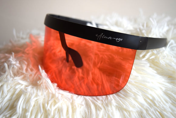 Fashion Sunglasses Black Frame with all Orange Lens
