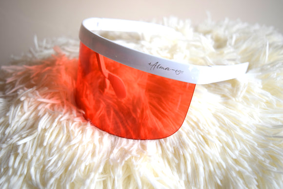 Fashion Sunglasses White Frame with all Orange Lens